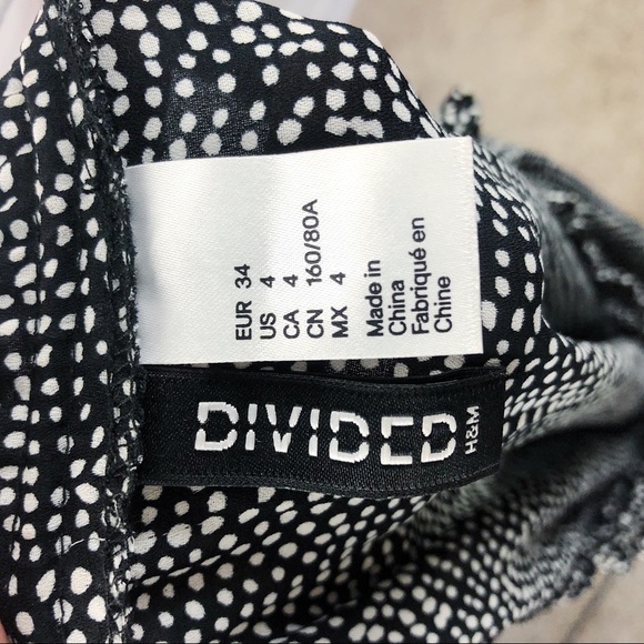 DIVIDED Black Polka Dot Mock Neck Blouse Sz 4 - Picture 7 of 7